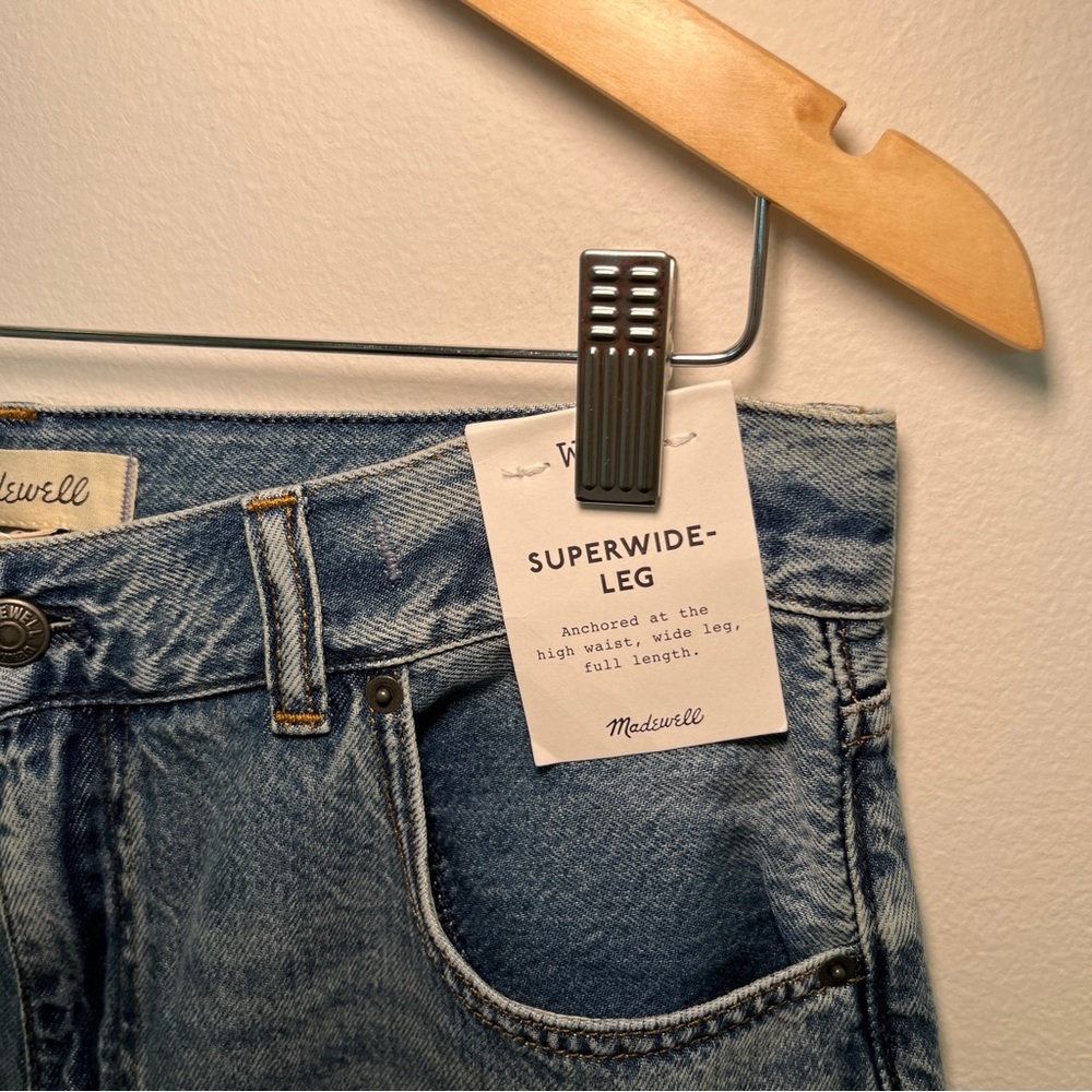 NWT Madewell Super Wide Leg Jeans 100% Cotton Size 29 - Picture 5 of 8